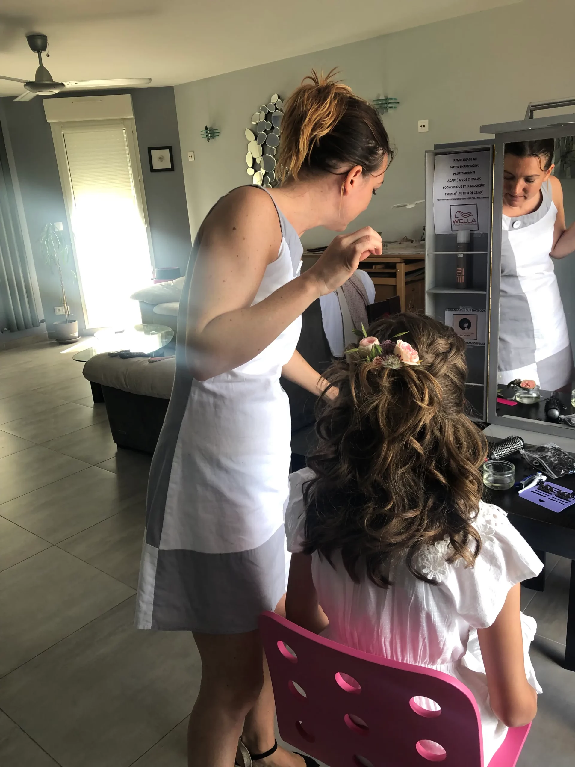 Préparatifs coiffure mariage